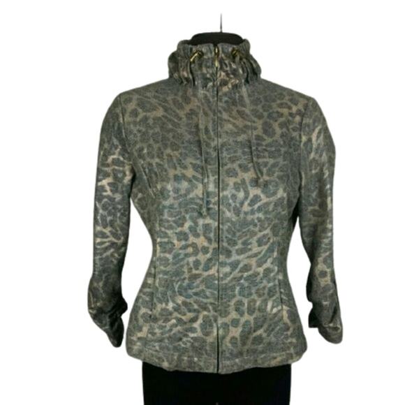 LAL Live a Little Cheetah Print Zip Up Jacket M - Picture 10 of 11